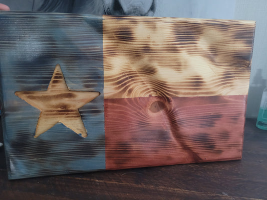 Handmade Wooden Texas Flag